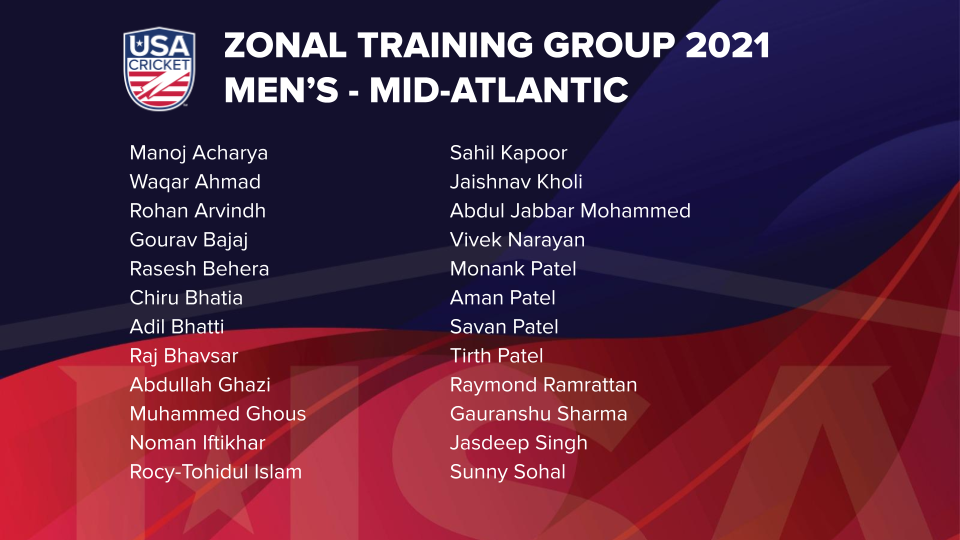 USA CRICKET ANNOUNCES MEN’S SENIOR & YOUTH ZONAL TRAINING GROUPS