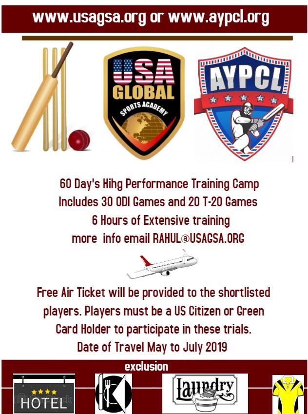 AYPCL & CRICKET AMERICAS jointly announced with their 60 Days Camp